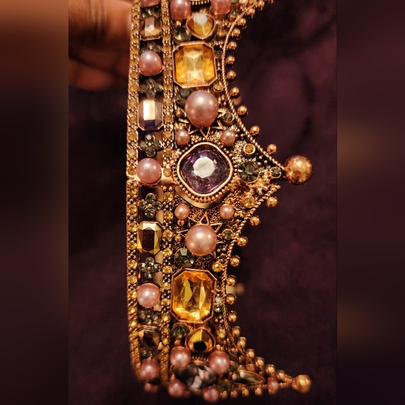 Rose Gold Rhinestone Tiara/ Bridal Crown - Picture 8 of 8
